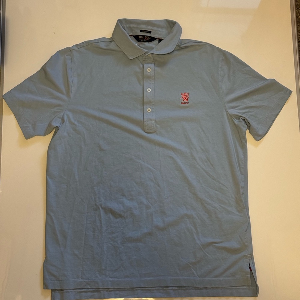 Ralph Lauren Sky Blue Polo Shirt with Red Logo